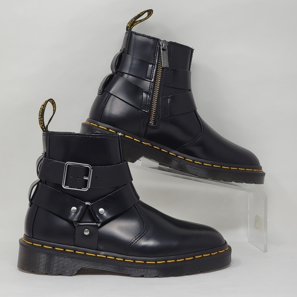 Dr Martens Airwair Jaimes Men's Size 4 Wmns Sz 5 Leather Buckle Black Boots New